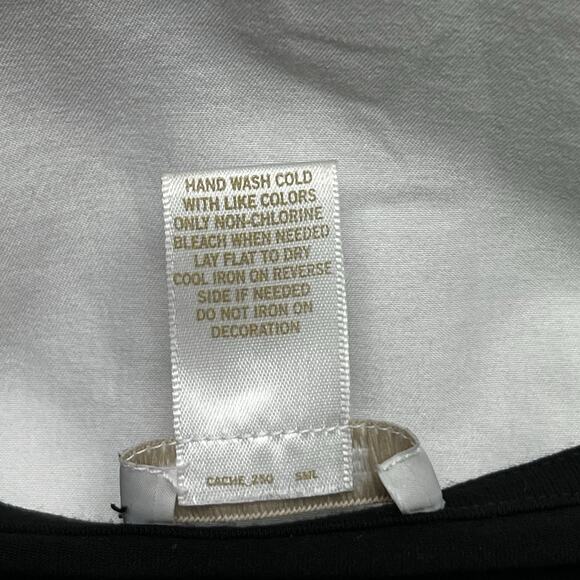 Cache Embellished Keyhole Neckline Studded Body Hugging Lines Stretch Top Size S - Picture 8 of 8